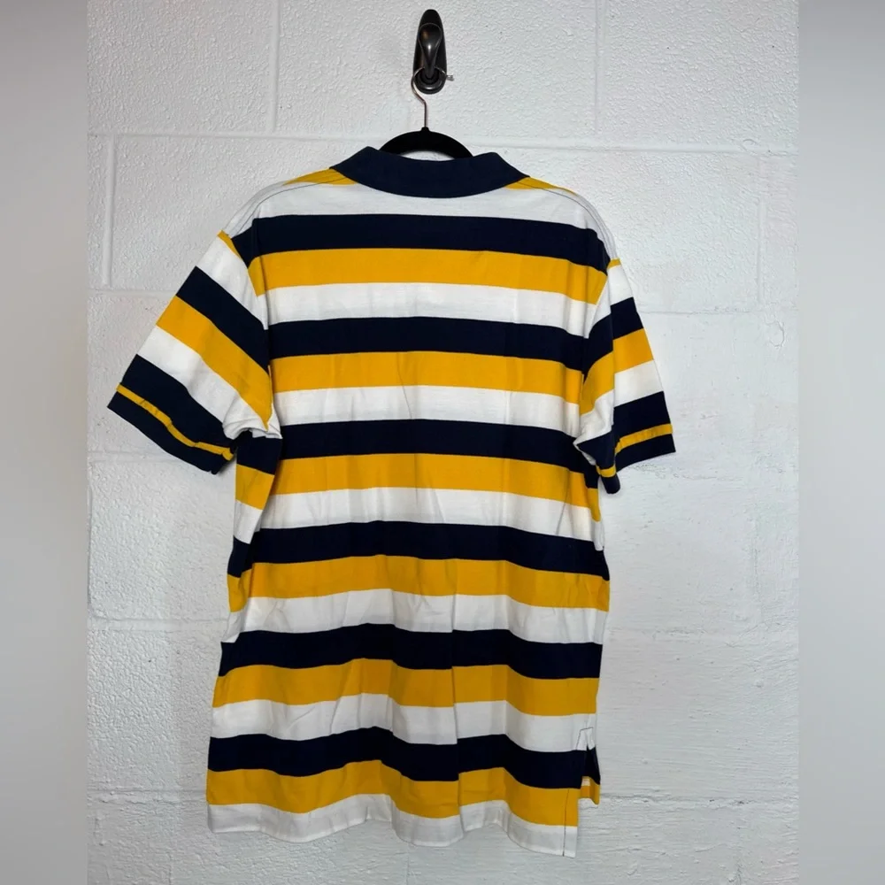 RALPH LAUREN Short Sleeve Polo Shirt‎ Mens Size XL Yellow White Navy Blue